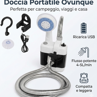 Doccia Portatile Ricaricabile per Campeggio e Viaggi