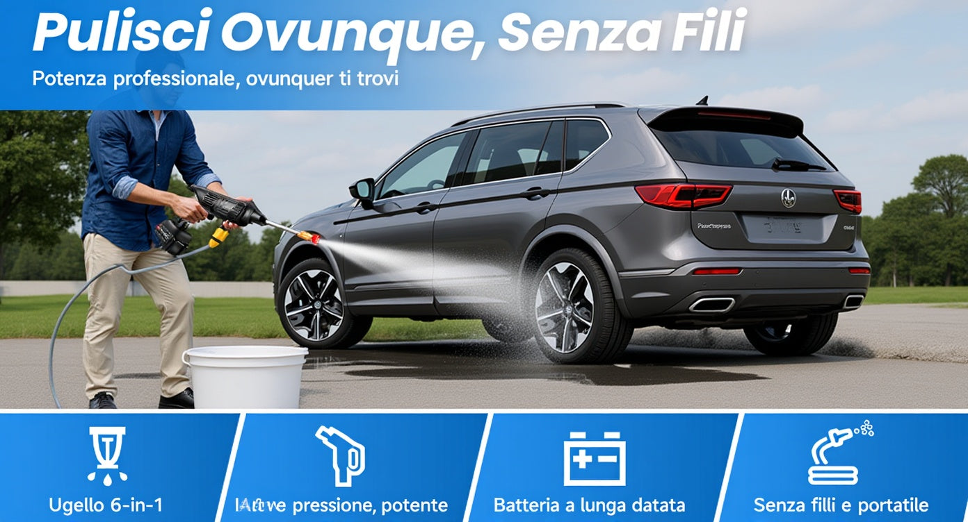 JetClean Pro™ — L'Autolavaggio a Casa Tua: 10 Minuti, Zero Fili, Zero Spesa